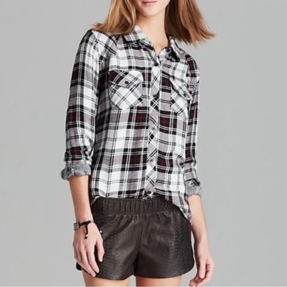 Rails Kendra Plaid Tencel Gauze Button Up Soft Farmhouse Cabin Shirt Top Size M